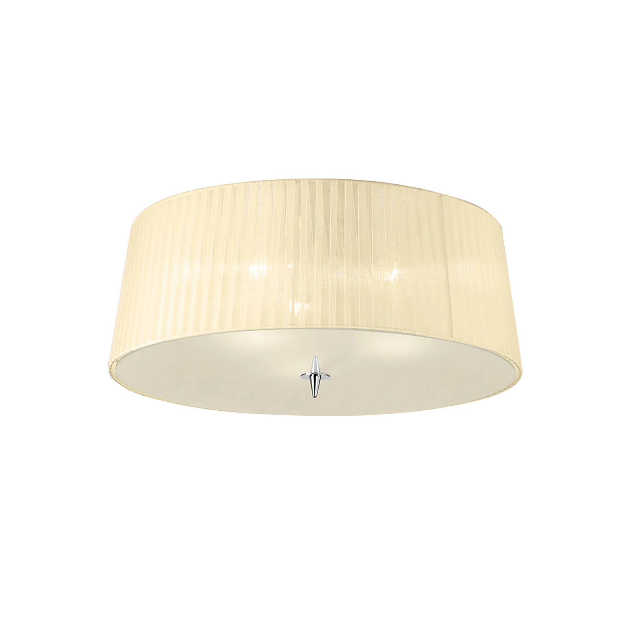 Loewe Polished Chrome-Cream Ceiling Lights Mantra Flush Fittings Loewe Polished Chrome-Cream Ceiling Lights Mantra Flush Fittings